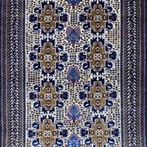 GRAY TURKMEN RUG 125CM X 200CM (4'10 X 6'56)