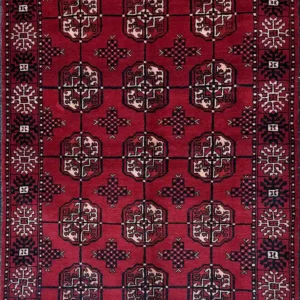 RED TURKMEN RUG 125CM X 190CM (4'1 x 6'56)