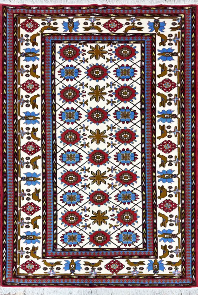CREAMY TURKMEN RUG 130CM X 200CM (4'27 X 6'26)