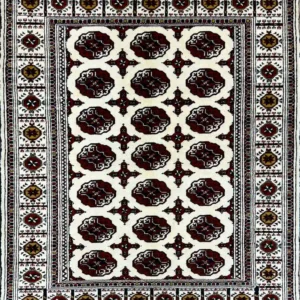 CREAMY TURKMEN RUG 105CM X 150CM (3'45 X 4'92)