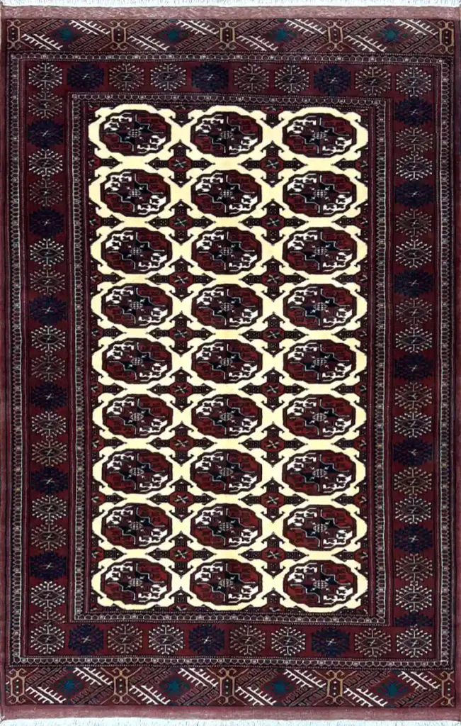 CREAMY TURKMEN RUG 130CM X 210CM (4'27 X 6'89)