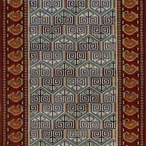 ORANGE TURKMEN RUG 134CM X 203CM (4'4 6'66)