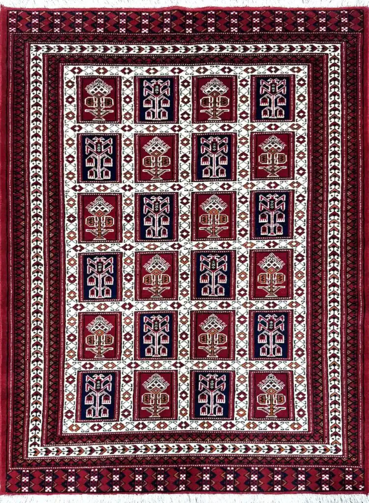 KHESHTI TURKMEN RUG 105CM X 150CM (3'44 X 4'92)