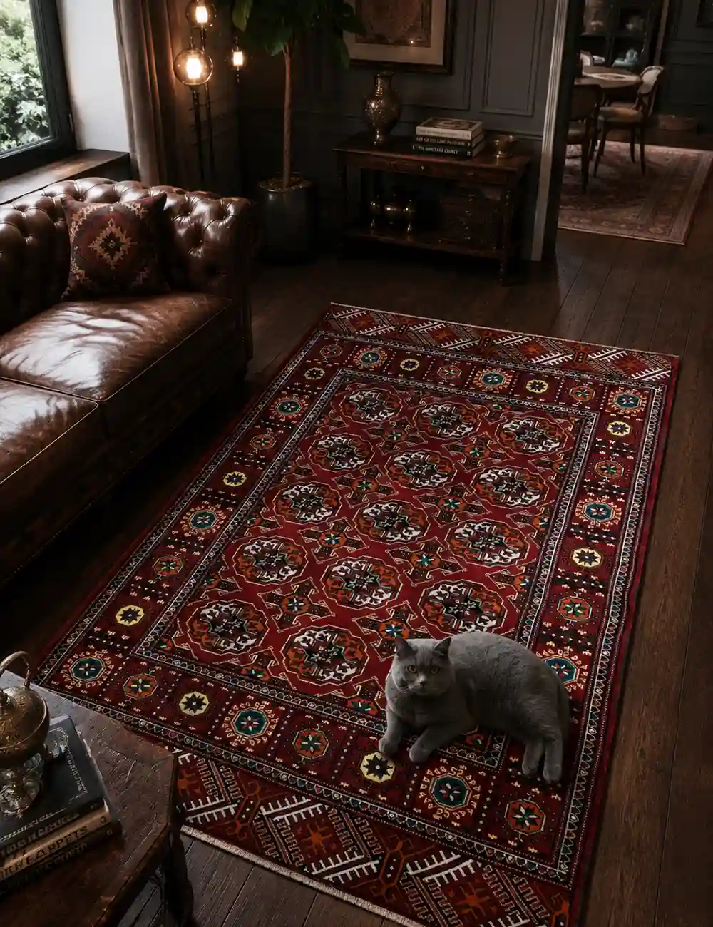 handmade persian orange rug
