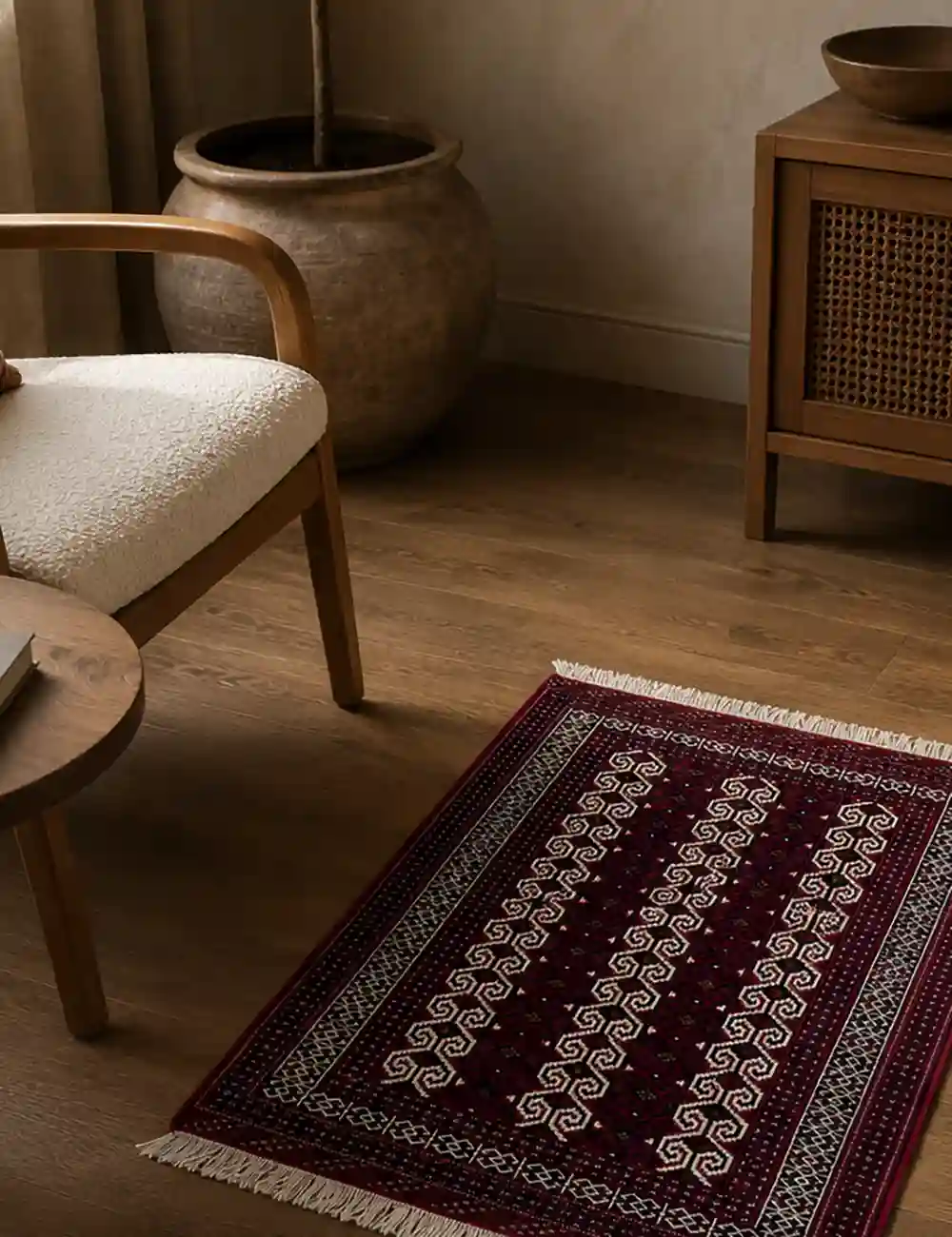 persian living room with handmade persian rug