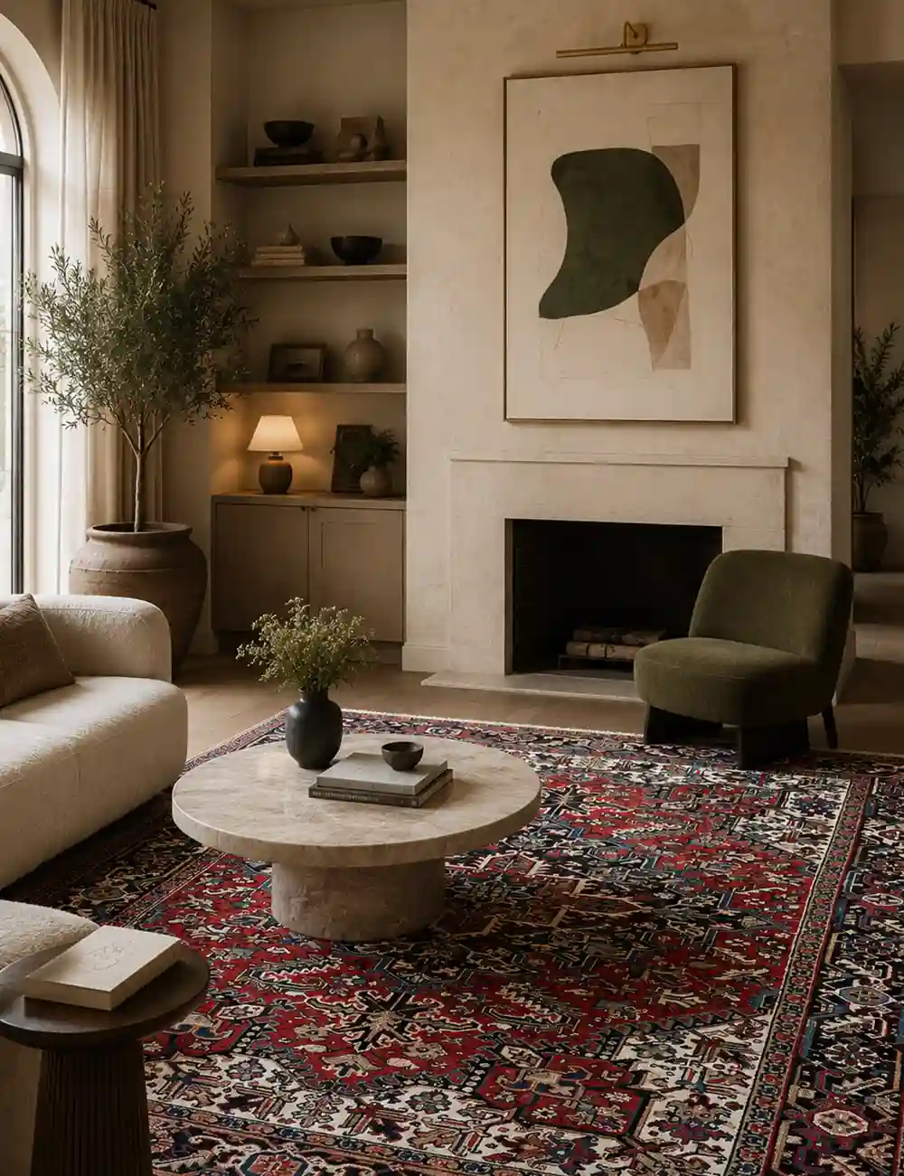 handmade persian rug decor with heriz rug