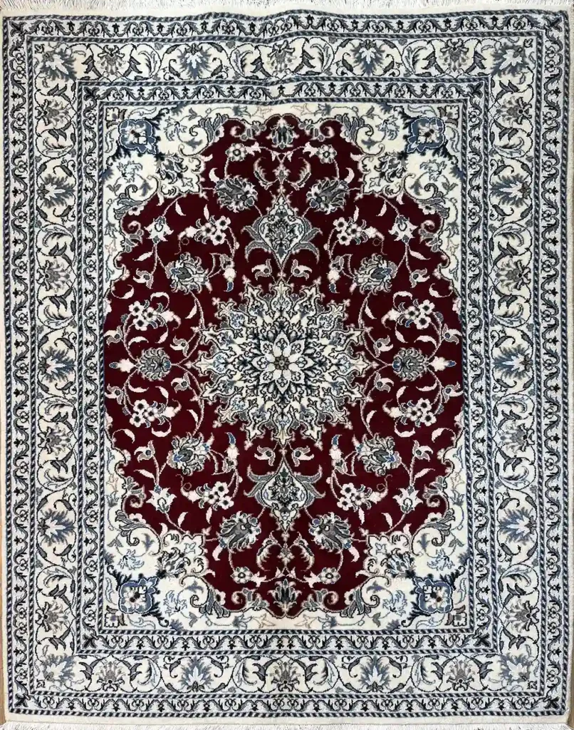 handmade red Nain rug