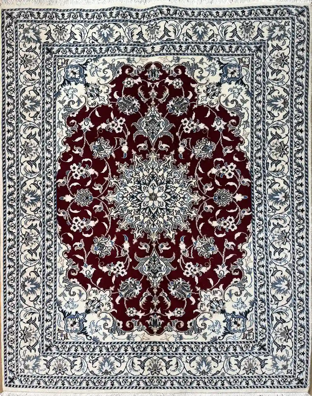 handmade red Nain rug