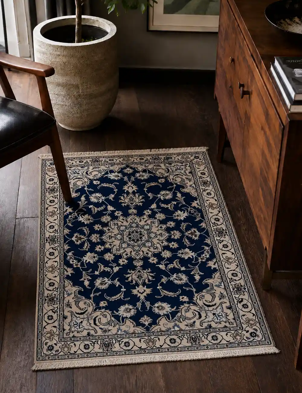 persian handmade blue rug