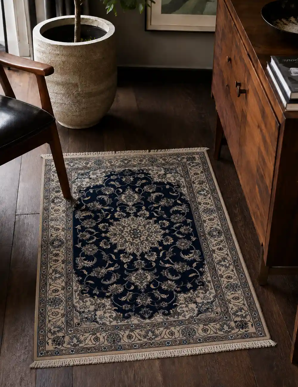 handmade persian Nain rug