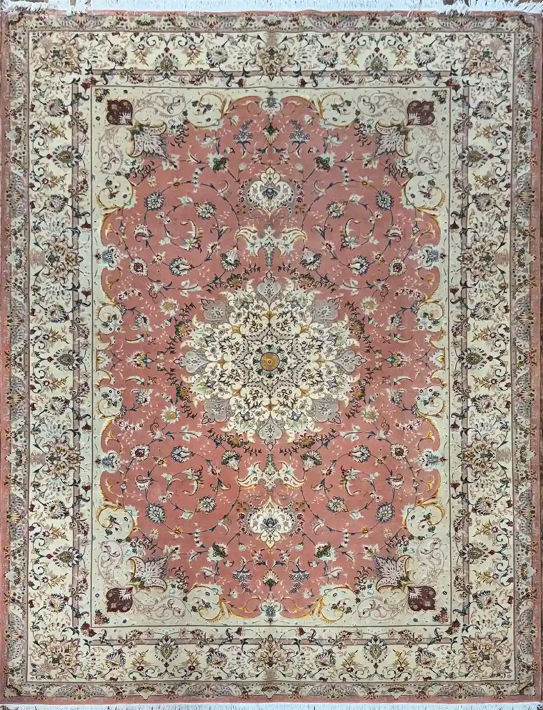 handmade pink tabriz rug