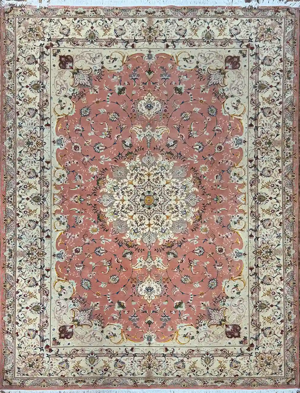 handmade pink tabriz rug