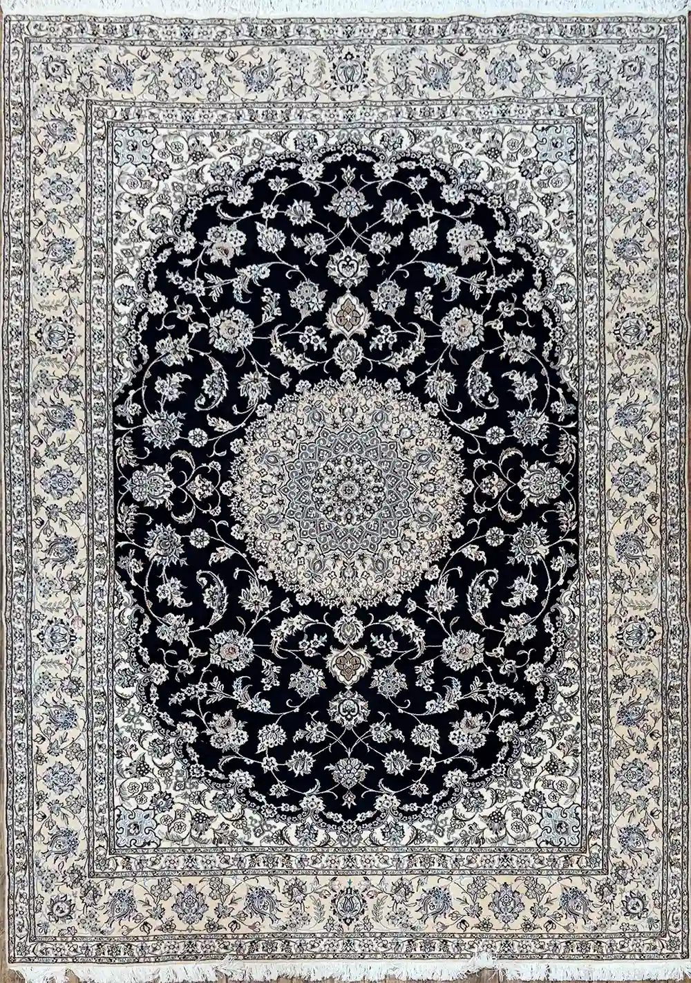 navy nain rug