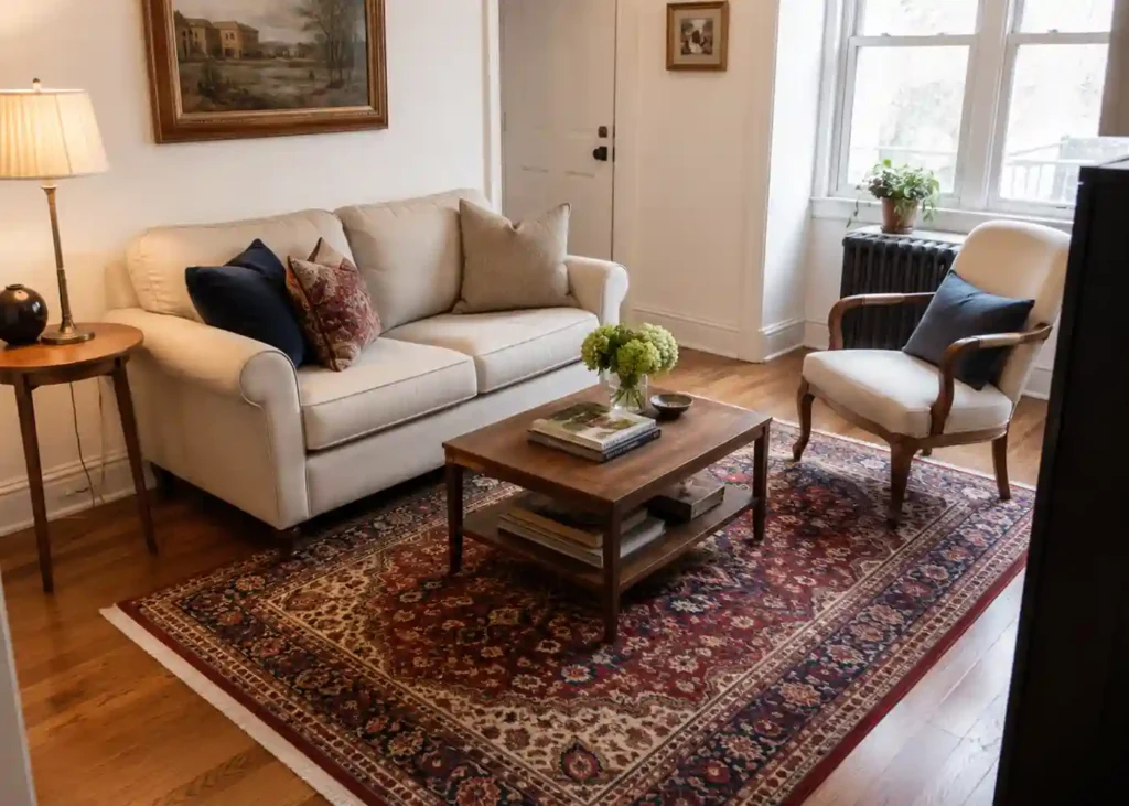 Persian area rug for small living room