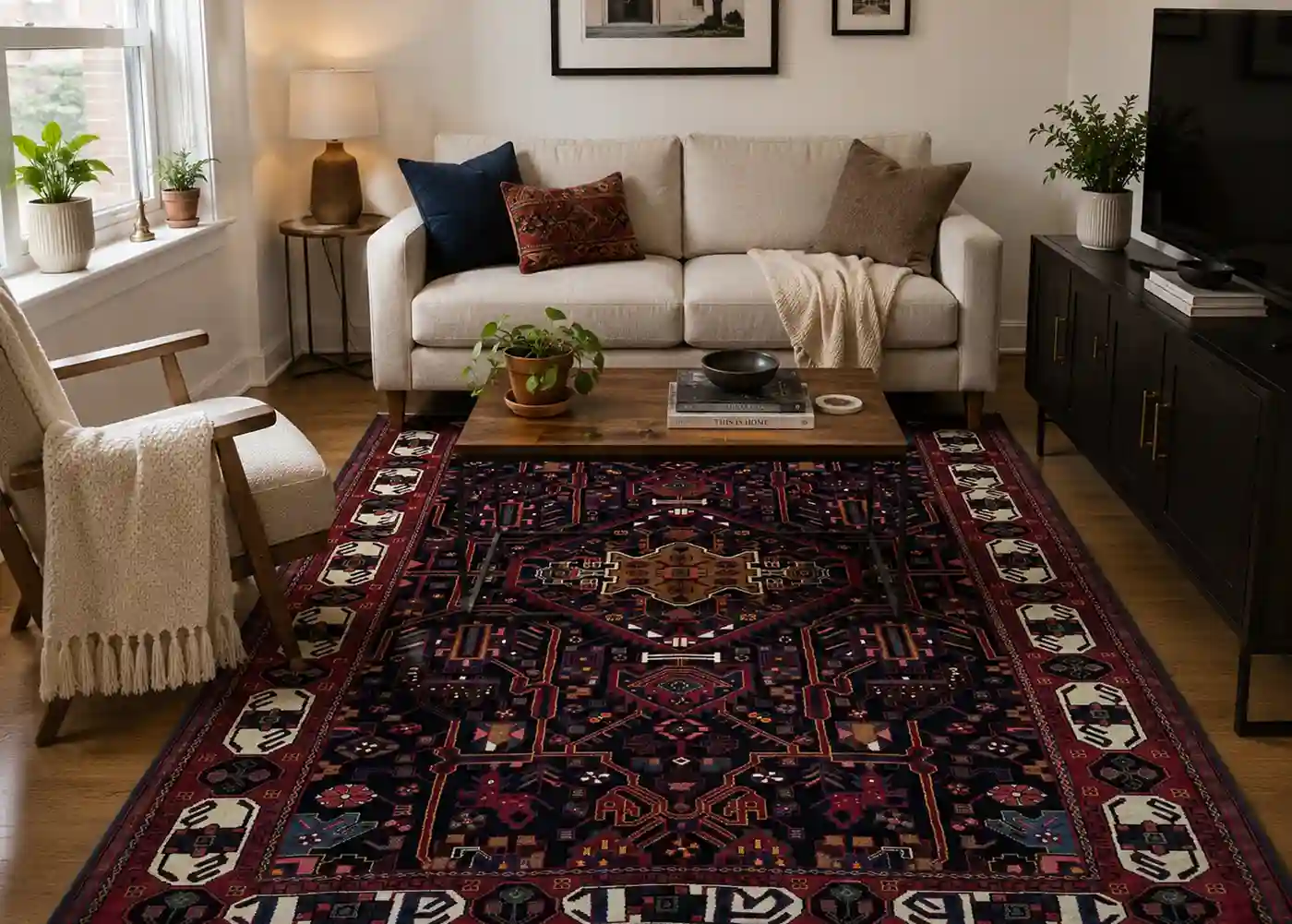 Persian area rug for small living room