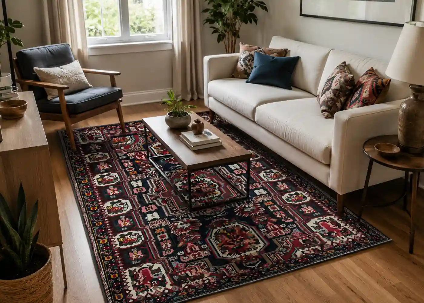 Persian area rug for small living room