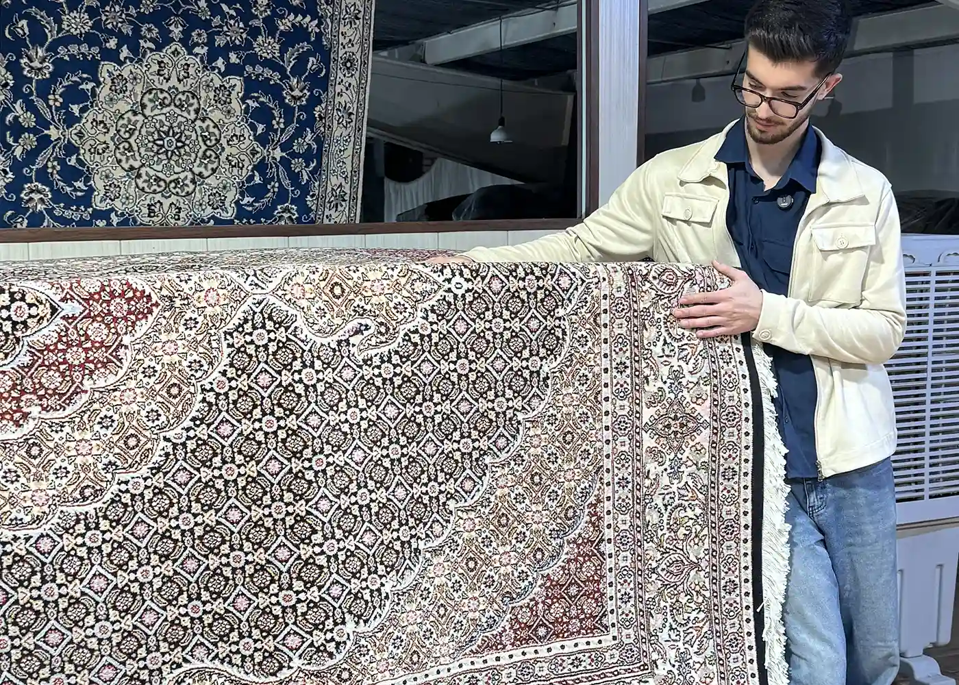 handmade persian tabriz mahi rug